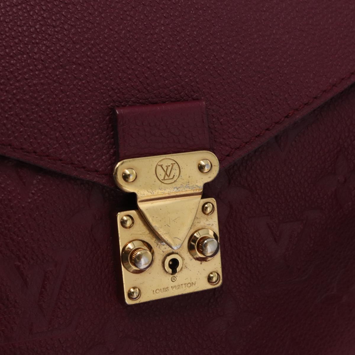 LOUIS VUITTON Monogram Empreinte Metis Shoulder Bag Wine Red M40813 Auth ka5209V