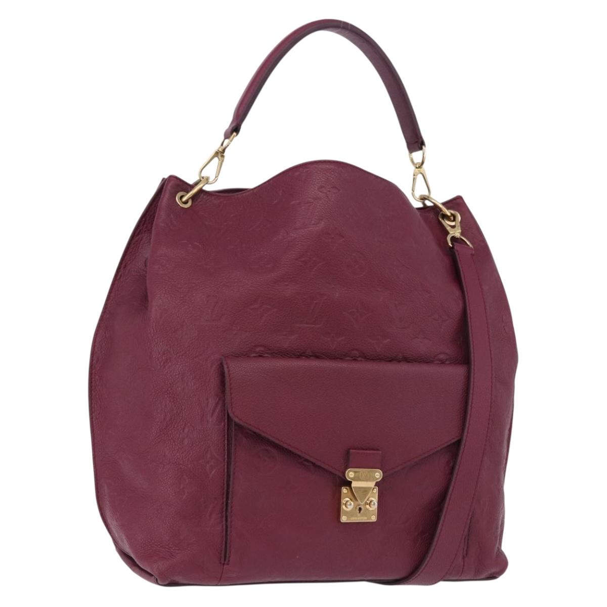 LOUIS VUITTON Monogram Empreinte Metis Shoulder Bag Wine Red M40813 Auth ka5209V