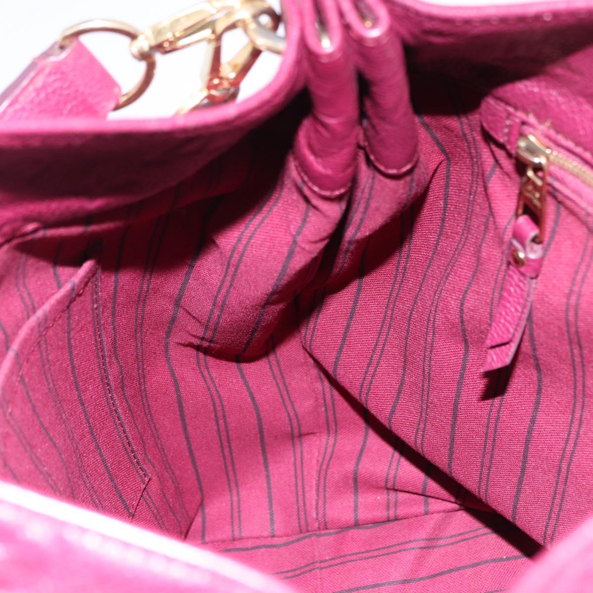 LOUIS VUITTON Monogram Empreinte Metis Shoulder Bag Wine Red M40813 Auth ka5209V