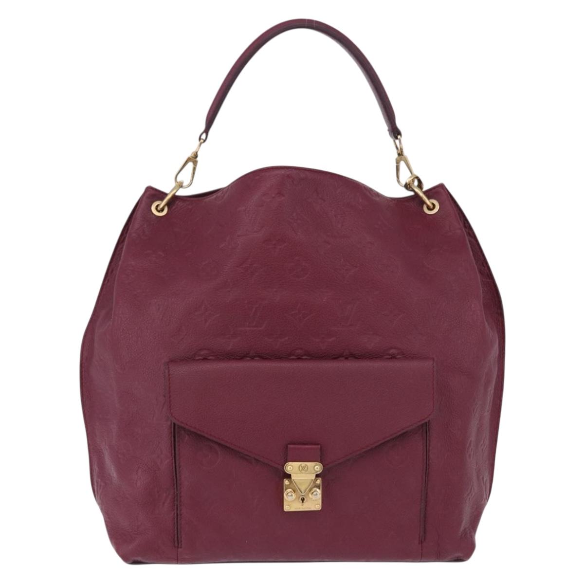 LOUIS VUITTON Monogram Empreinte Metis Shoulder Bag Wine Red M40813 Auth ka5209V