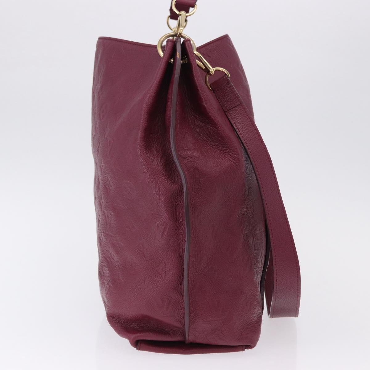 LOUIS VUITTON Monogram Empreinte Metis Shoulder Bag Wine Red M40813 Auth ka5209V