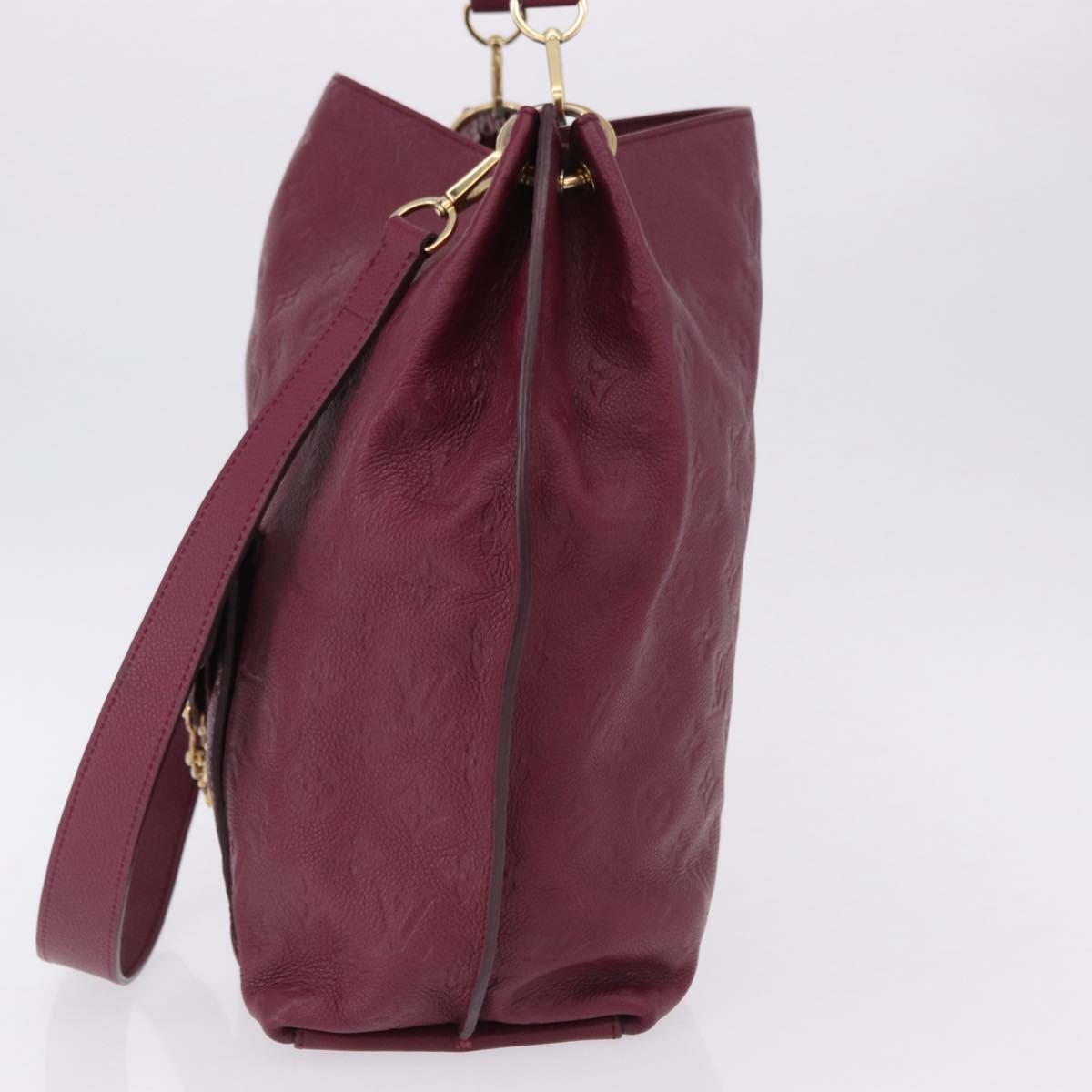 LOUIS VUITTON Monogram Empreinte Metis Shoulder Bag Wine Red M40813 Auth ka5209V