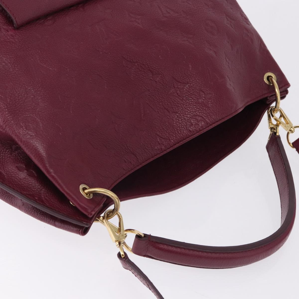LOUIS VUITTON Monogram Empreinte Metis Shoulder Bag Wine Red M40813 Auth ka5209V