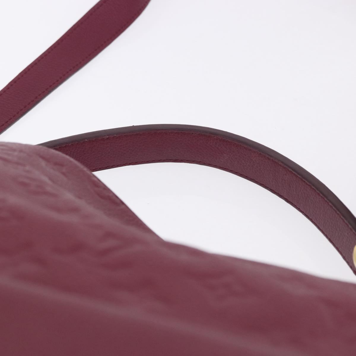 LOUIS VUITTON Monogram Empreinte Metis Shoulder Bag Wine Red M40813 Auth ka5209V
