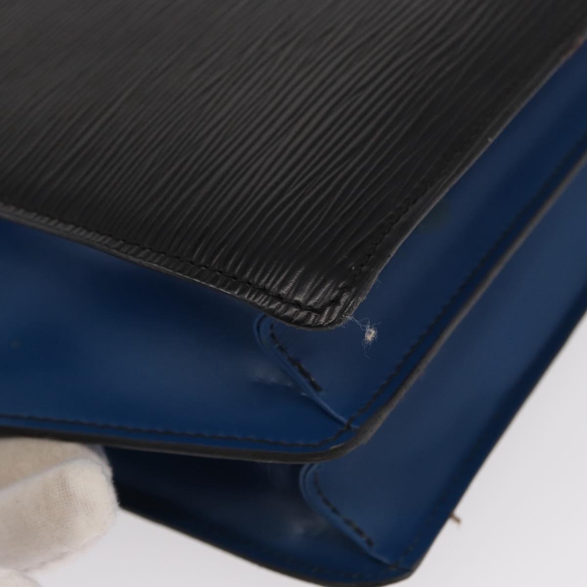 LOUIS VUITTON Epi Bicolor Varenne Hand Bag Black Blue M52385 LV Auth ka521