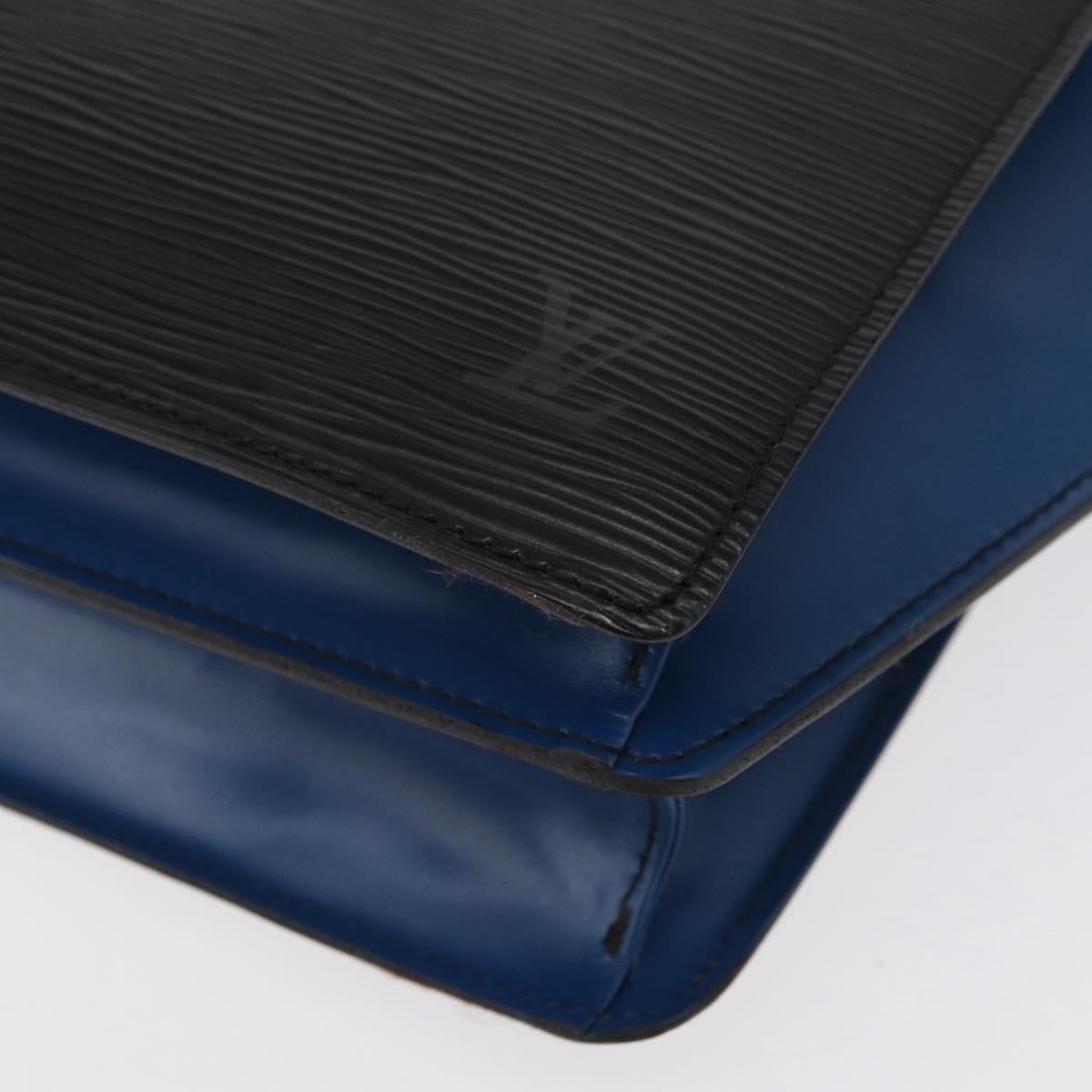 LOUIS VUITTON Epi Bicolor Varenne Hand Bag Black Blue M52385 LV Auth ka521