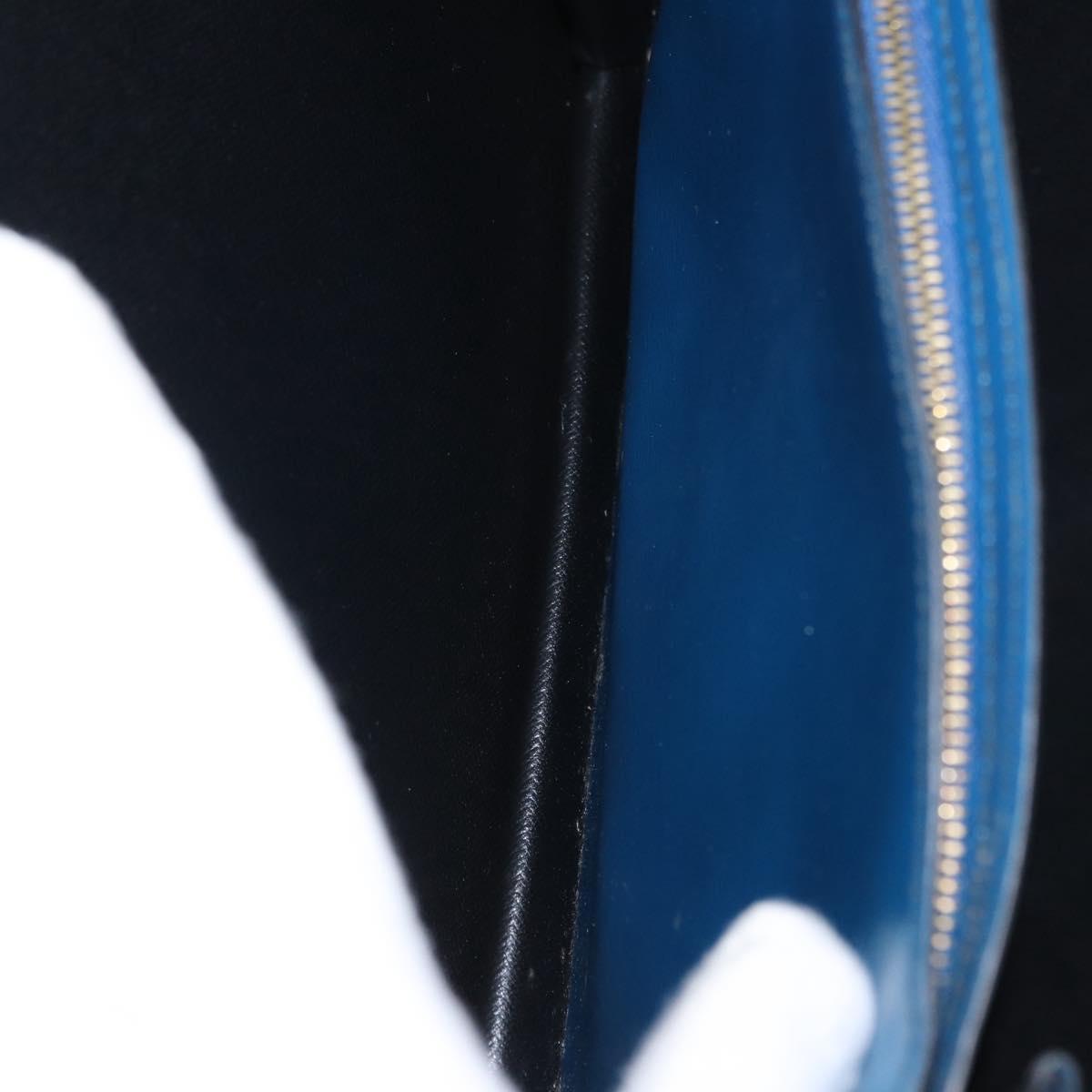 LOUIS VUITTON Epi Bicolor Varenne Hand Bag Black Blue M52385 LV Auth ka521