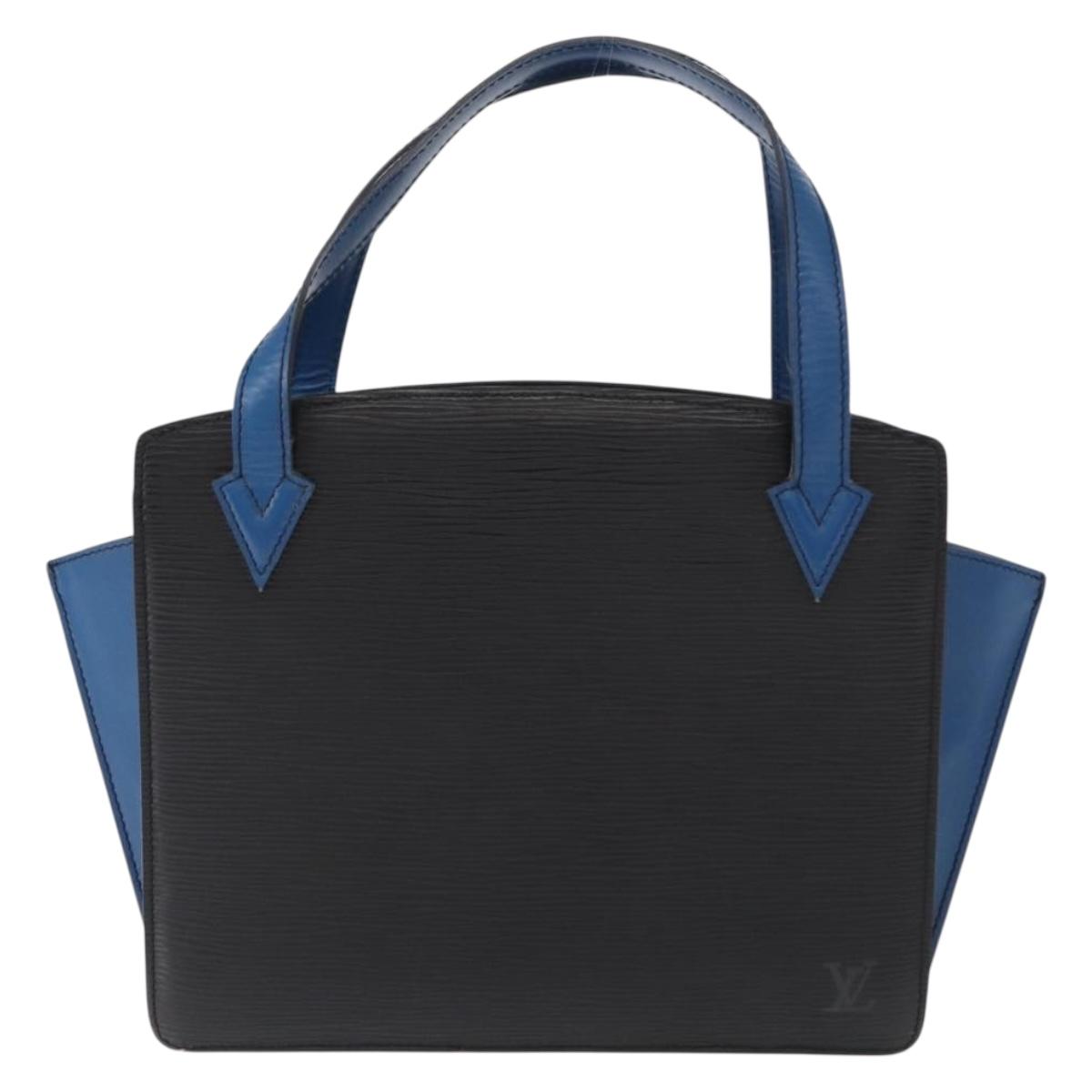 LOUIS VUITTON Epi Bicolor Varenne Hand Bag Black Blue M52385 LV Auth ka521