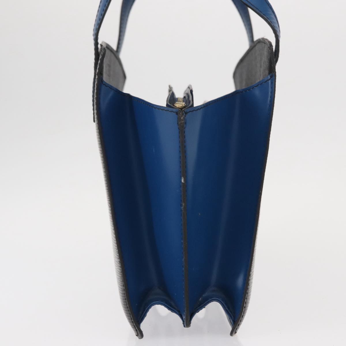 LOUIS VUITTON Epi Bicolor Varenne Hand Bag Black Blue M52385 LV Auth ka521