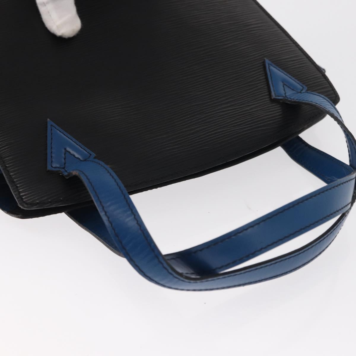 LOUIS VUITTON Epi Bicolor Varenne Hand Bag Black Blue M52385 LV Auth ka521