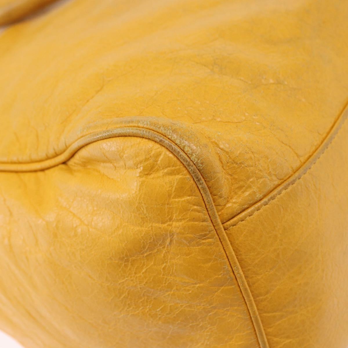 BALENCIAGA Classic Vero Hand Bag Leather 2way Yellow 235216 Auth ka5212A