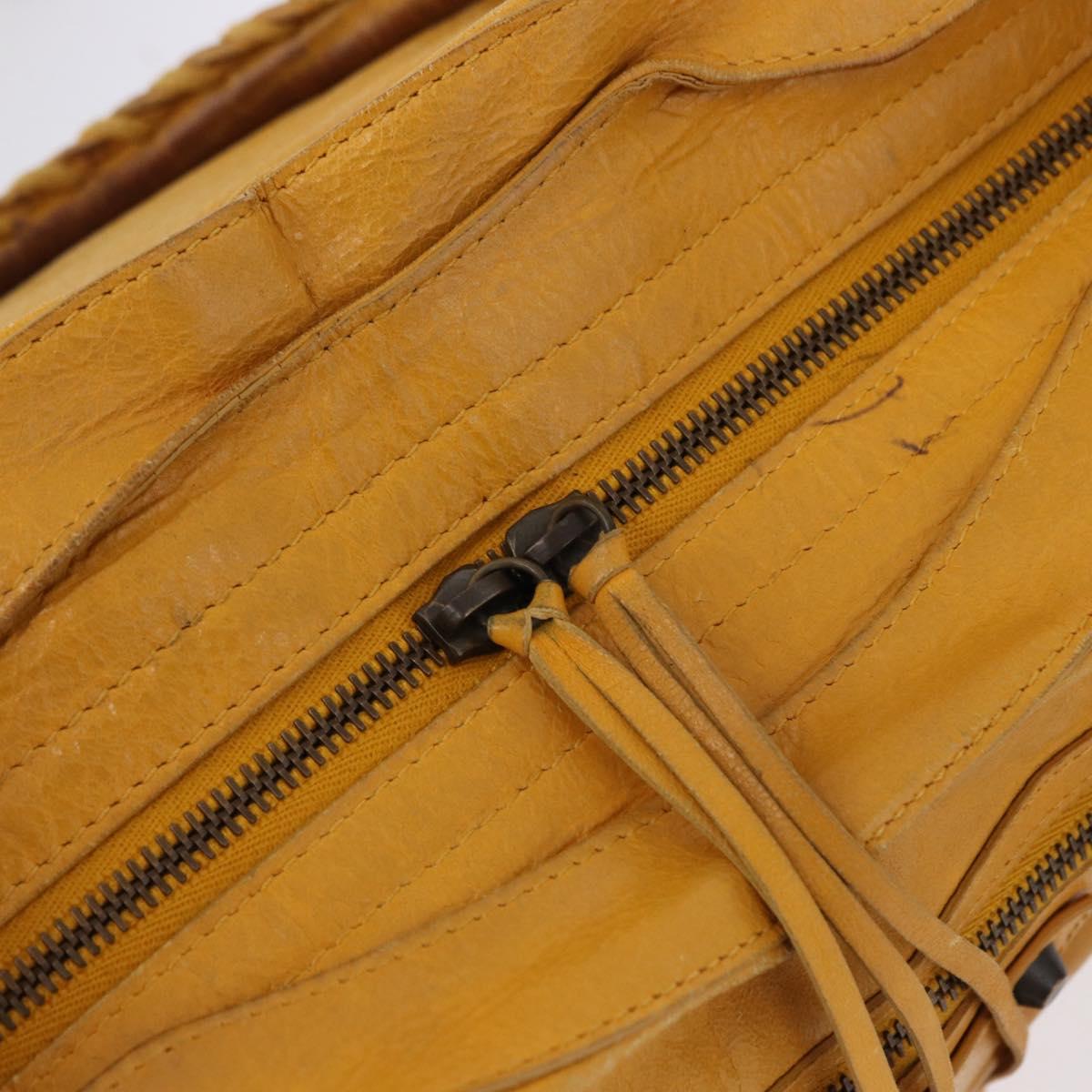 BALENCIAGA Classic Vero Hand Bag Leather 2way Yellow 235216 Auth ka5212A
