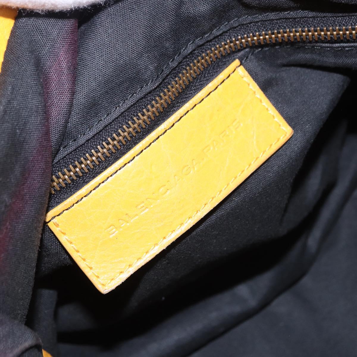 BALENCIAGA Classic Vero Hand Bag Leather 2way Yellow 235216 Auth ka5212A