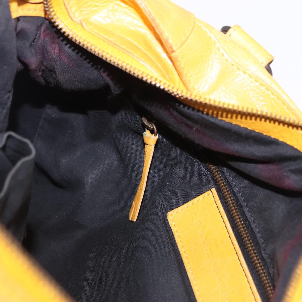 BALENCIAGA Classic Vero Hand Bag Leather 2way Yellow 235216 Auth ka5212A