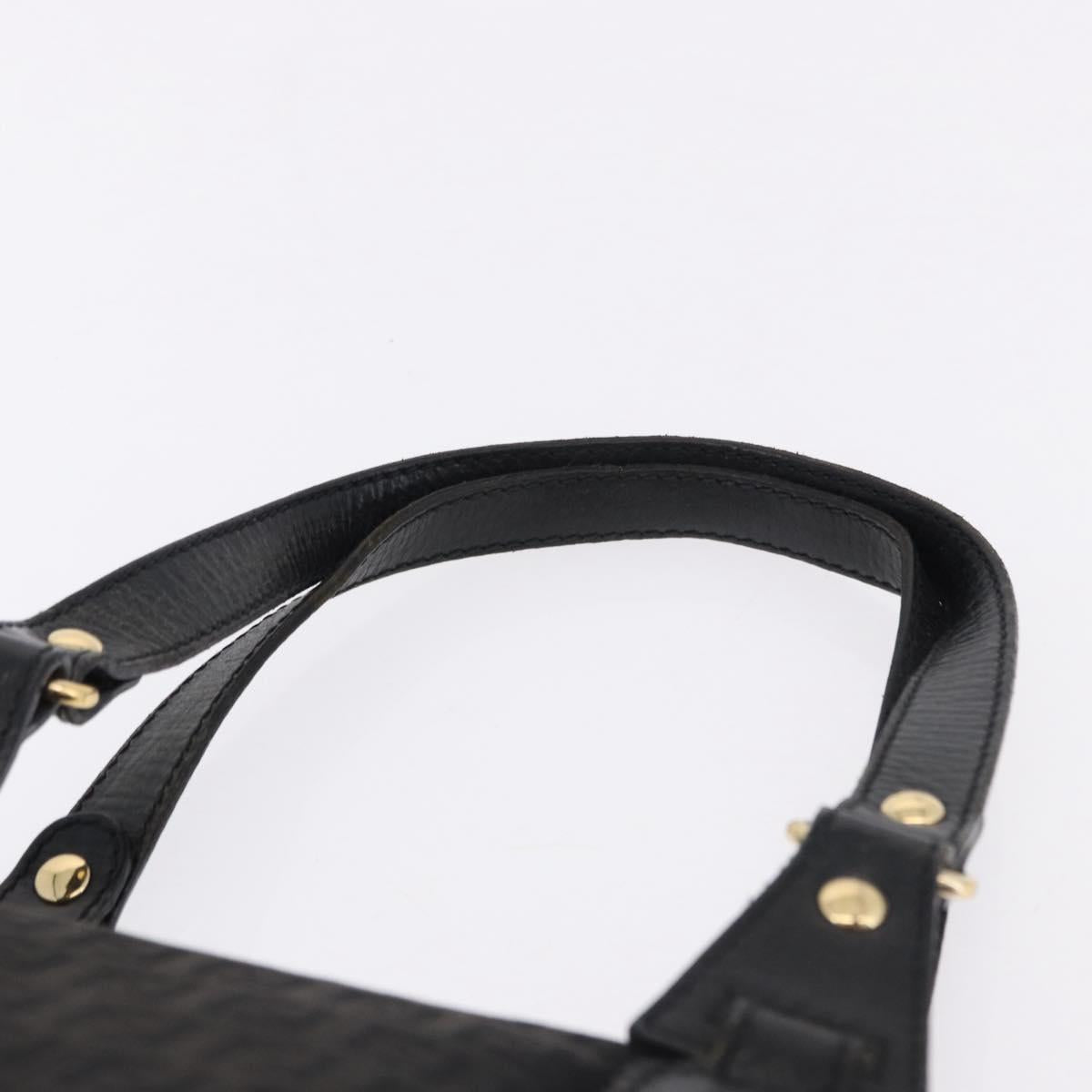 FENDI Zucchino Canvas Tote Bag Black Gold Auth ka5213