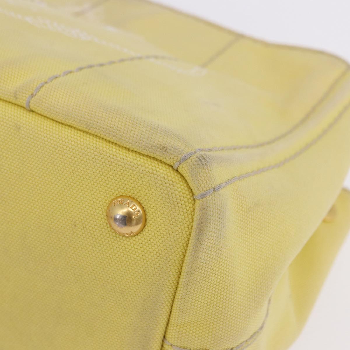 PRADA Kanapa PM Hand Bag Canvas Yellow Gold Auth ka5214