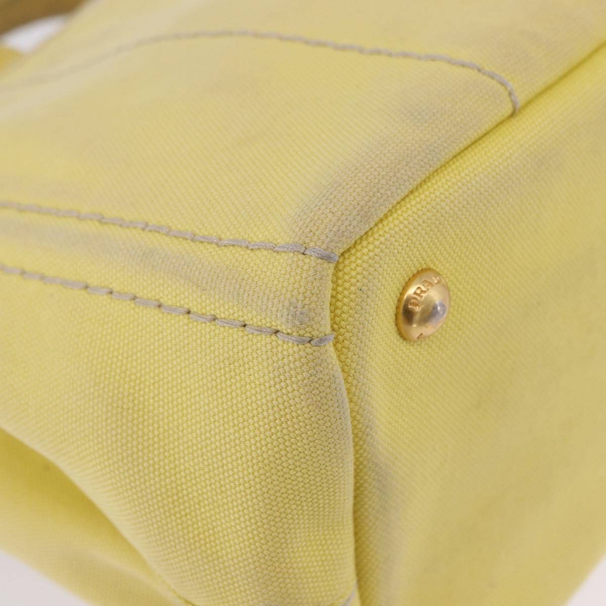 PRADA Kanapa PM Hand Bag Canvas Yellow Gold Auth ka5214