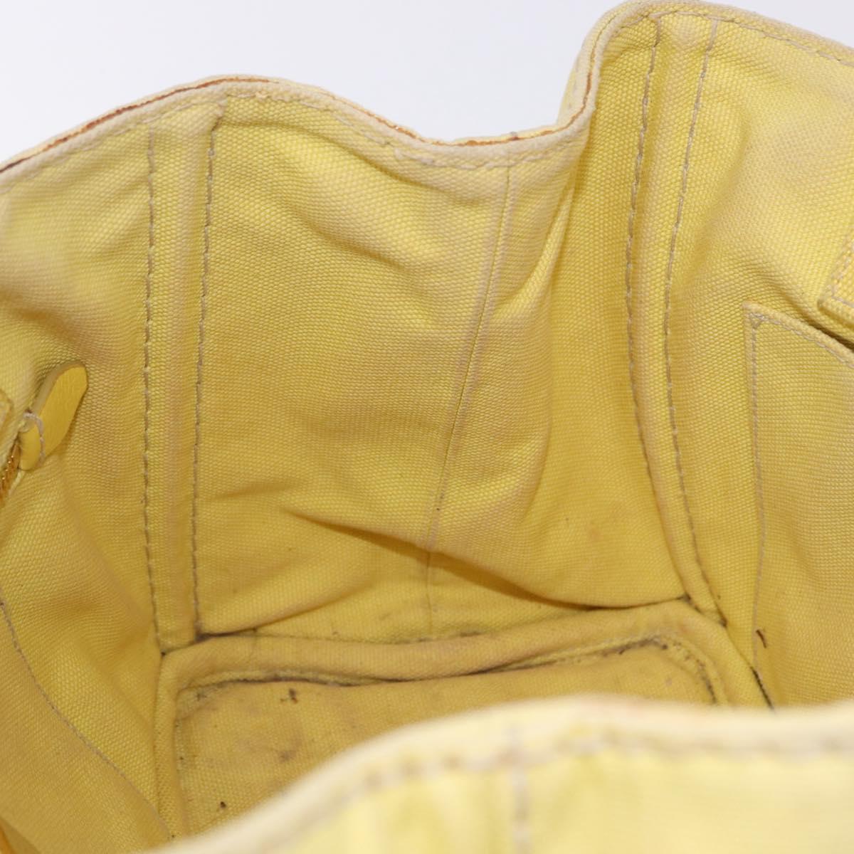 PRADA Kanapa PM Hand Bag Canvas Yellow Gold Auth ka5214