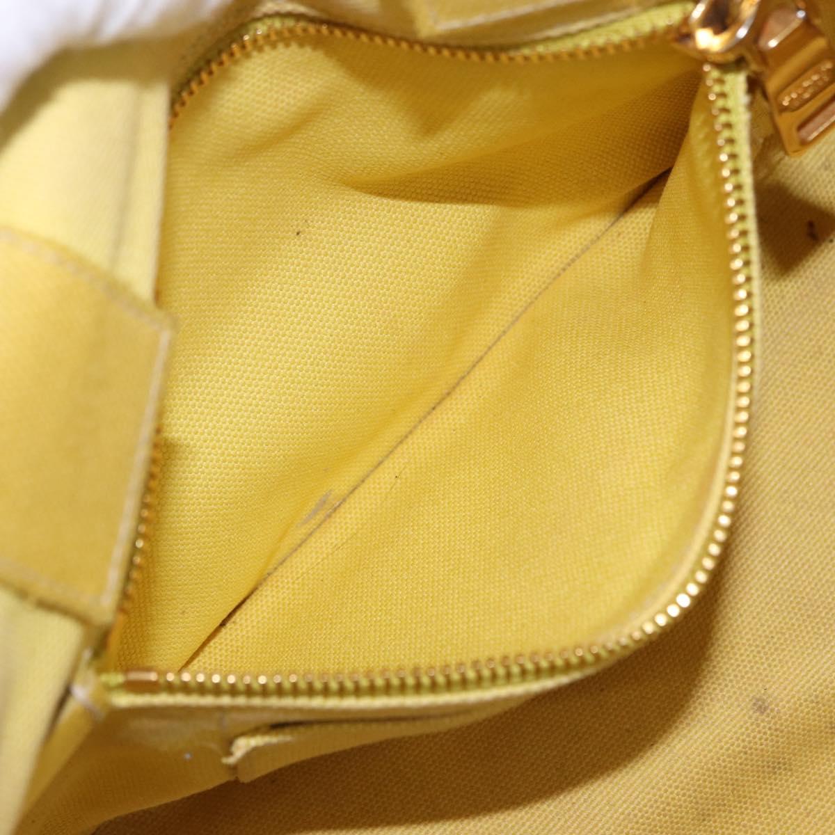 PRADA Kanapa PM Hand Bag Canvas Yellow Gold Auth ka5214