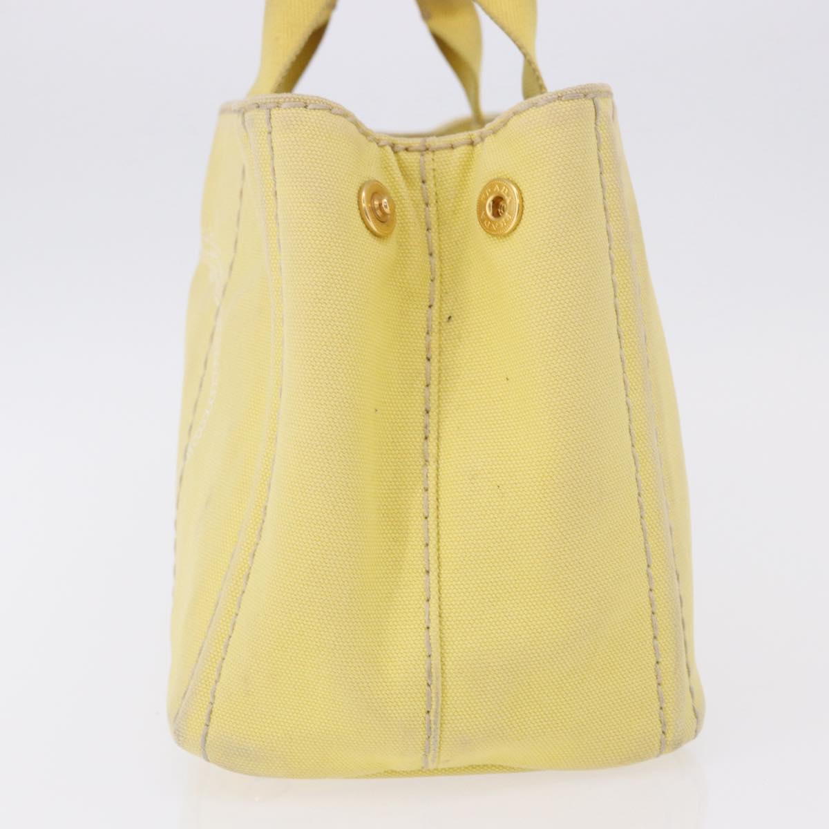 PRADA Kanapa PM Hand Bag Canvas Yellow Gold Auth ka5214