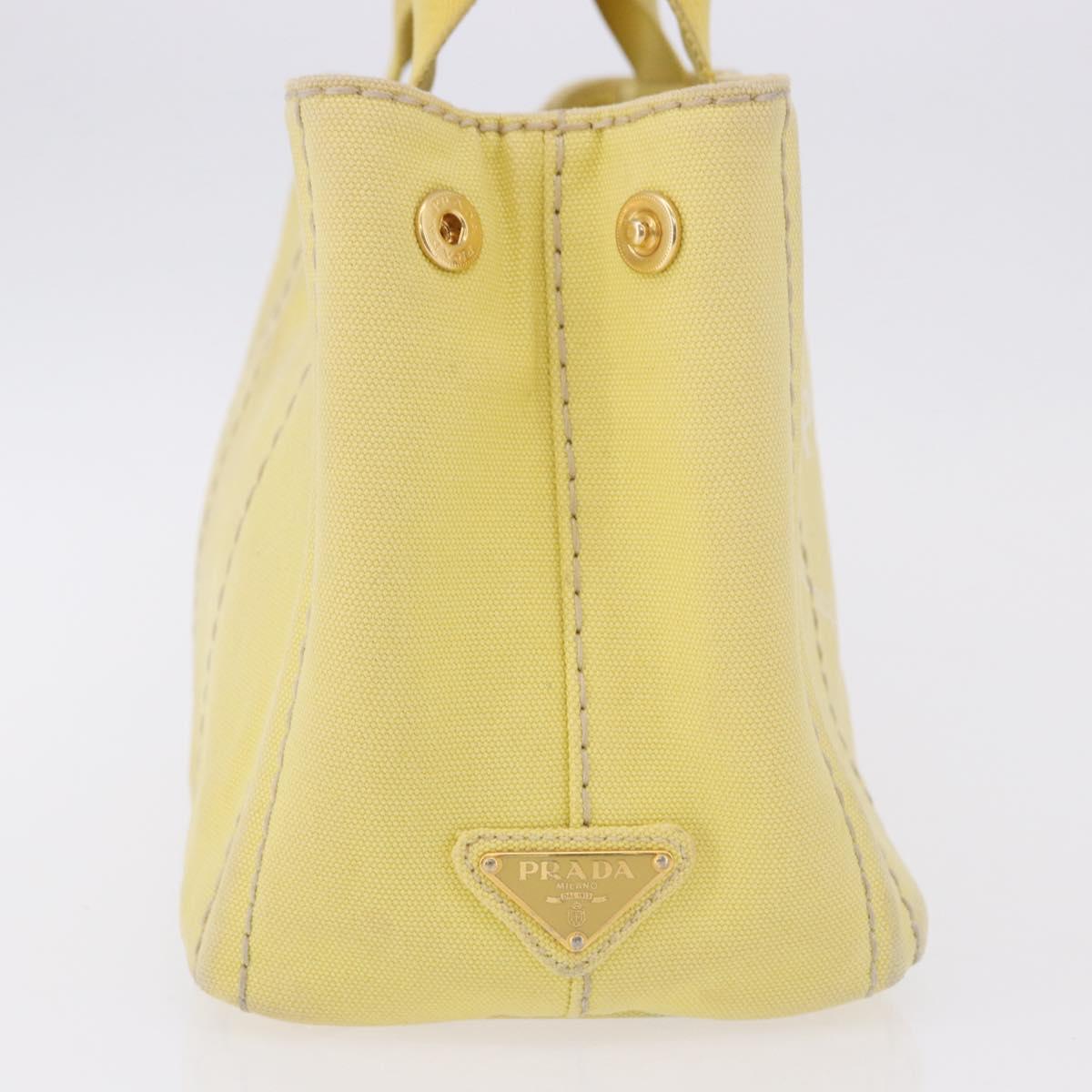 PRADA Kanapa PM Hand Bag Canvas Yellow Gold Auth ka5214