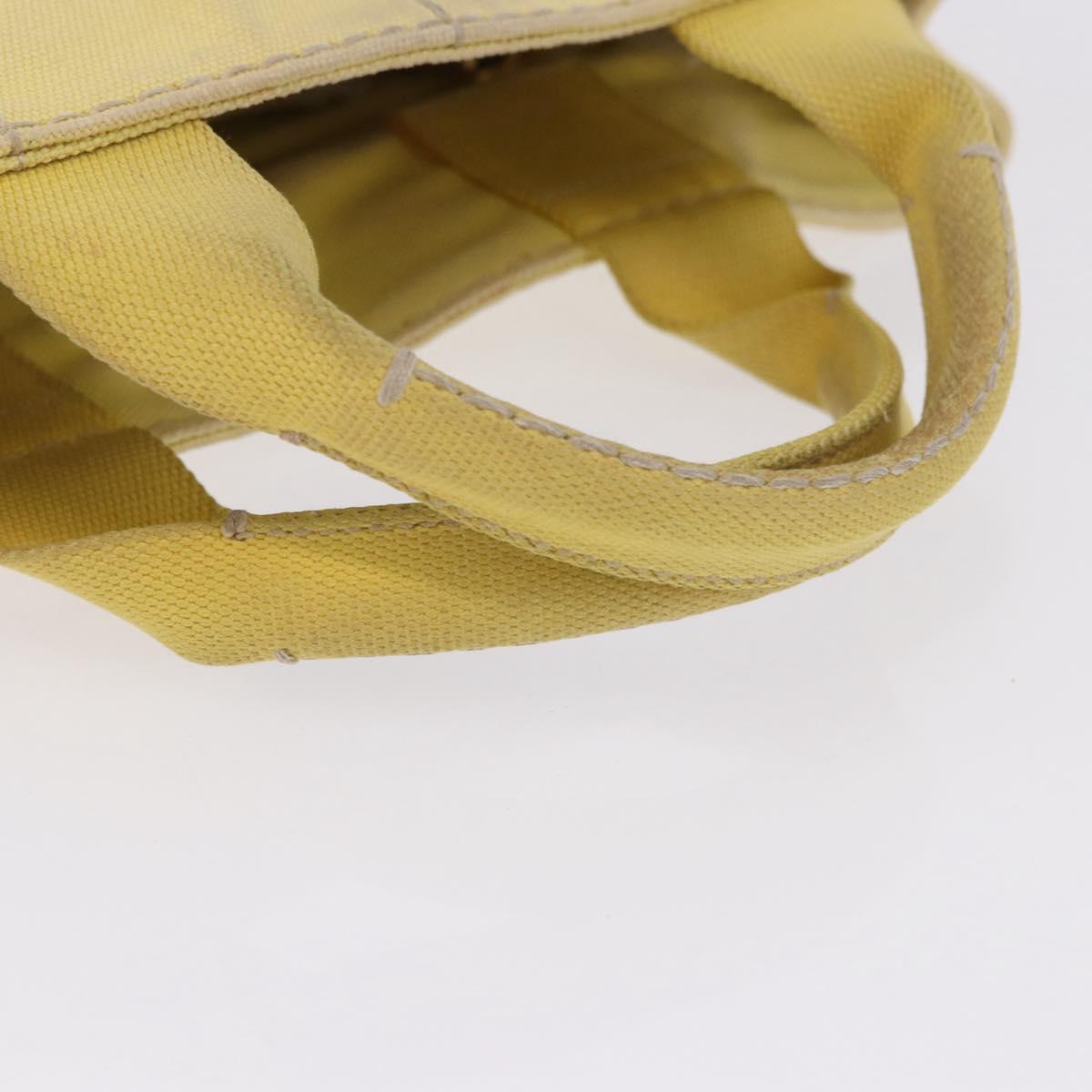 PRADA Kanapa PM Hand Bag Canvas Yellow Gold Auth ka5214