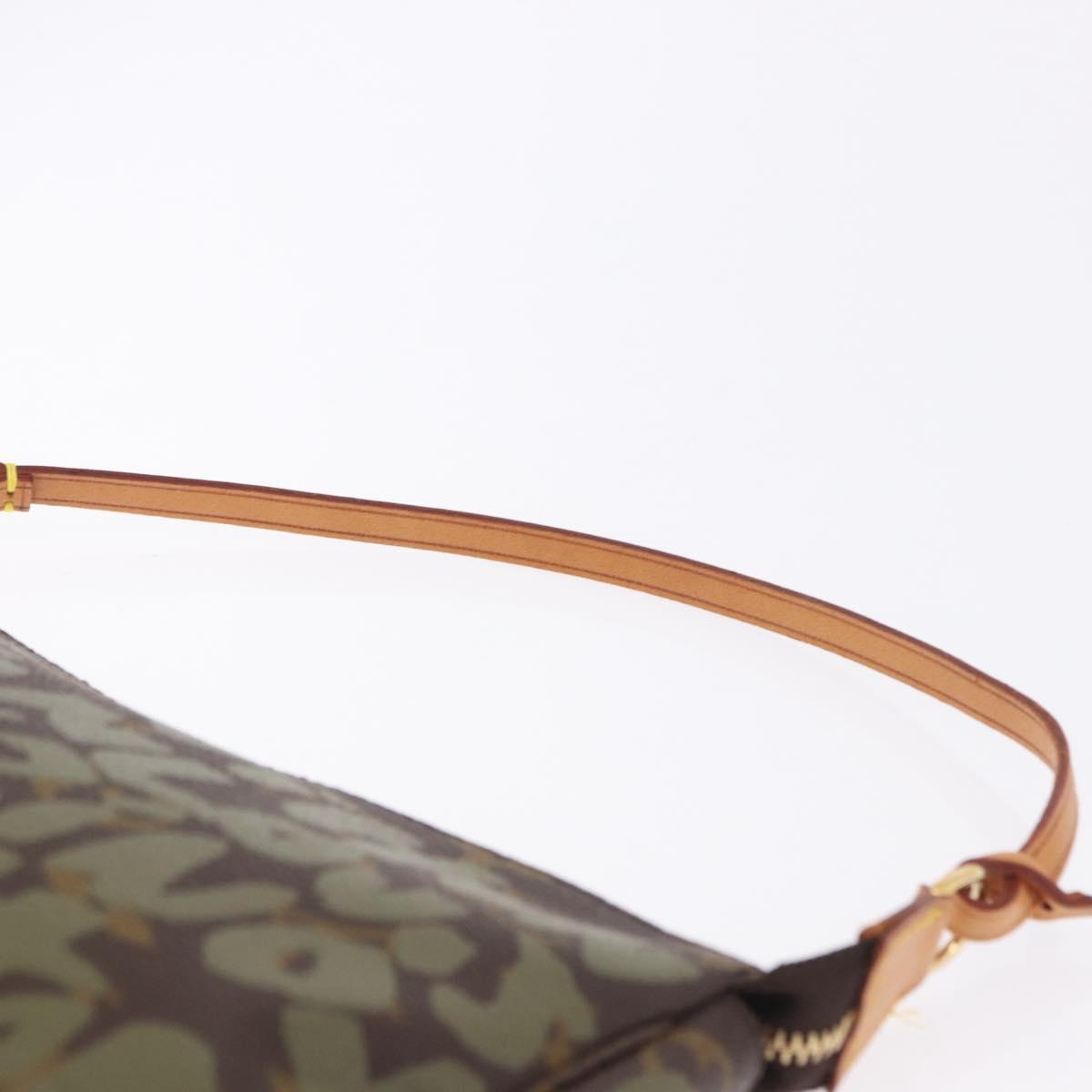 LOUIS VUITTON Monogram Graffiti Pochette Pouch Khaki M92191 LV Auth ka5218V