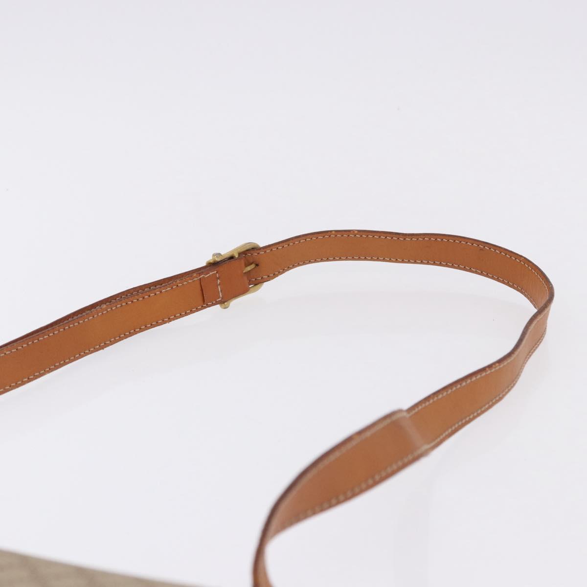 CELINE Macadam Canvas Shoulder Bag PVC Beige Gold Auth ka5222