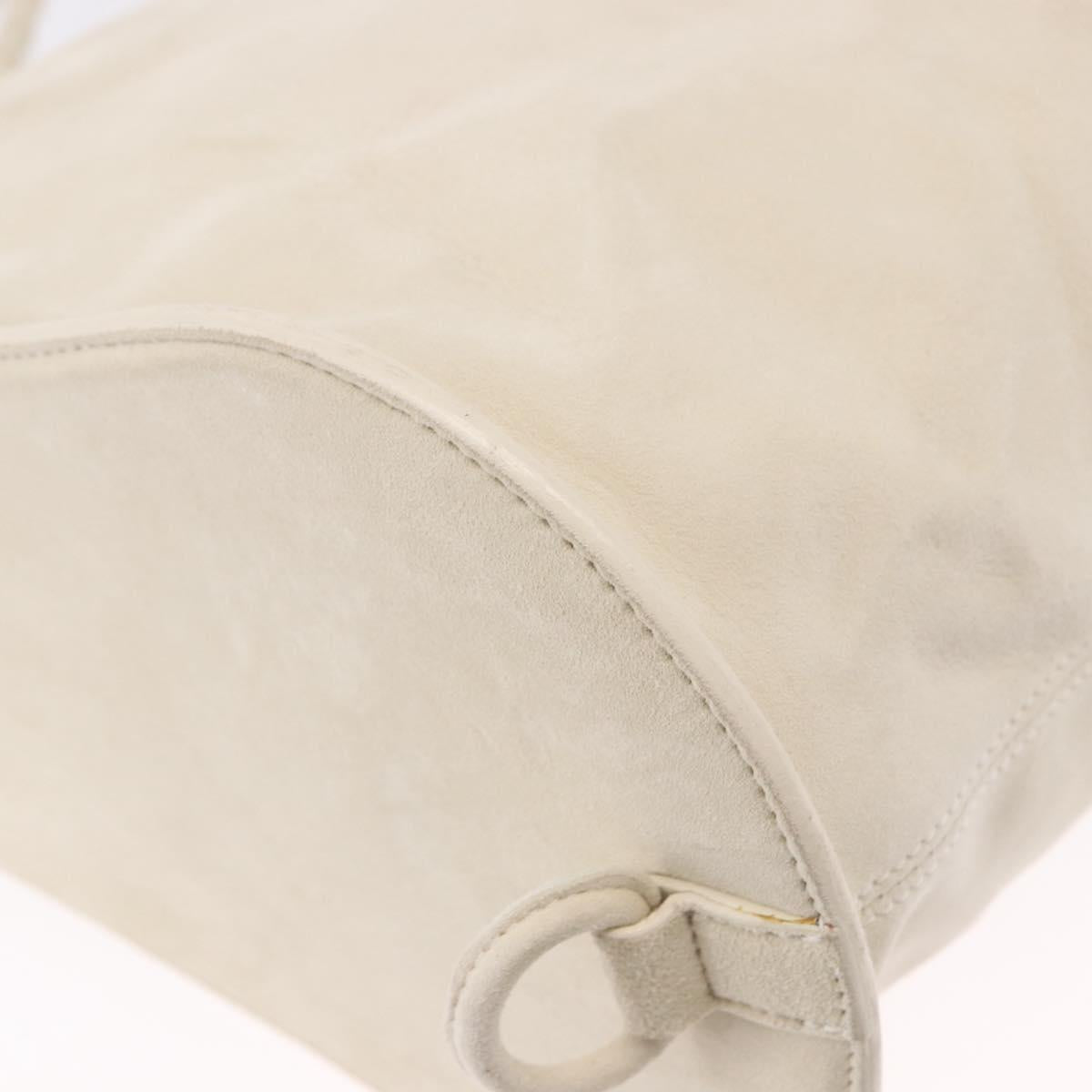 BOTTEGA VENETA Shoulder Bag Suede Ivory Gold Auth ka5223A