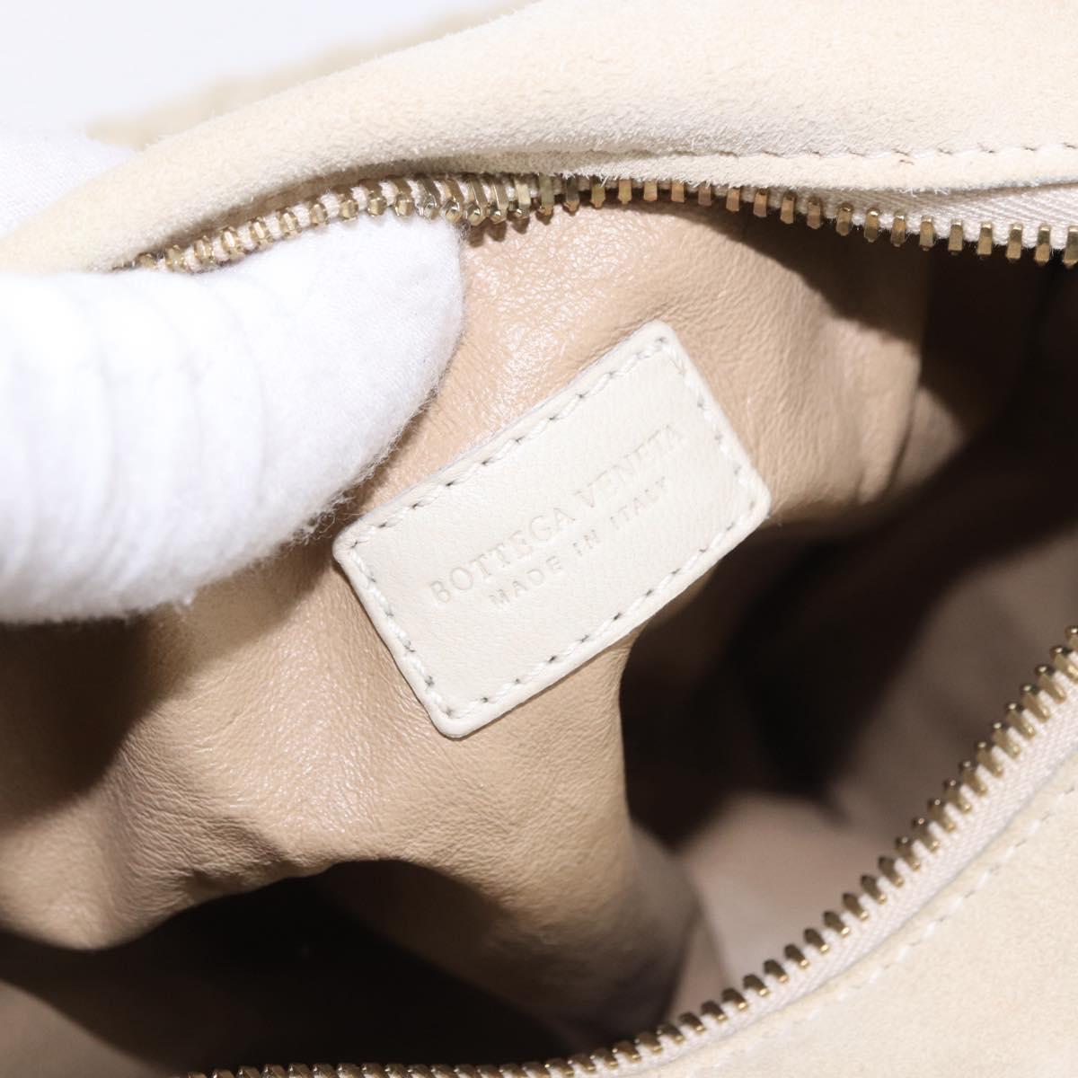 BOTTEGA VENETA Shoulder Bag Suede Ivory Gold Auth ka5223A