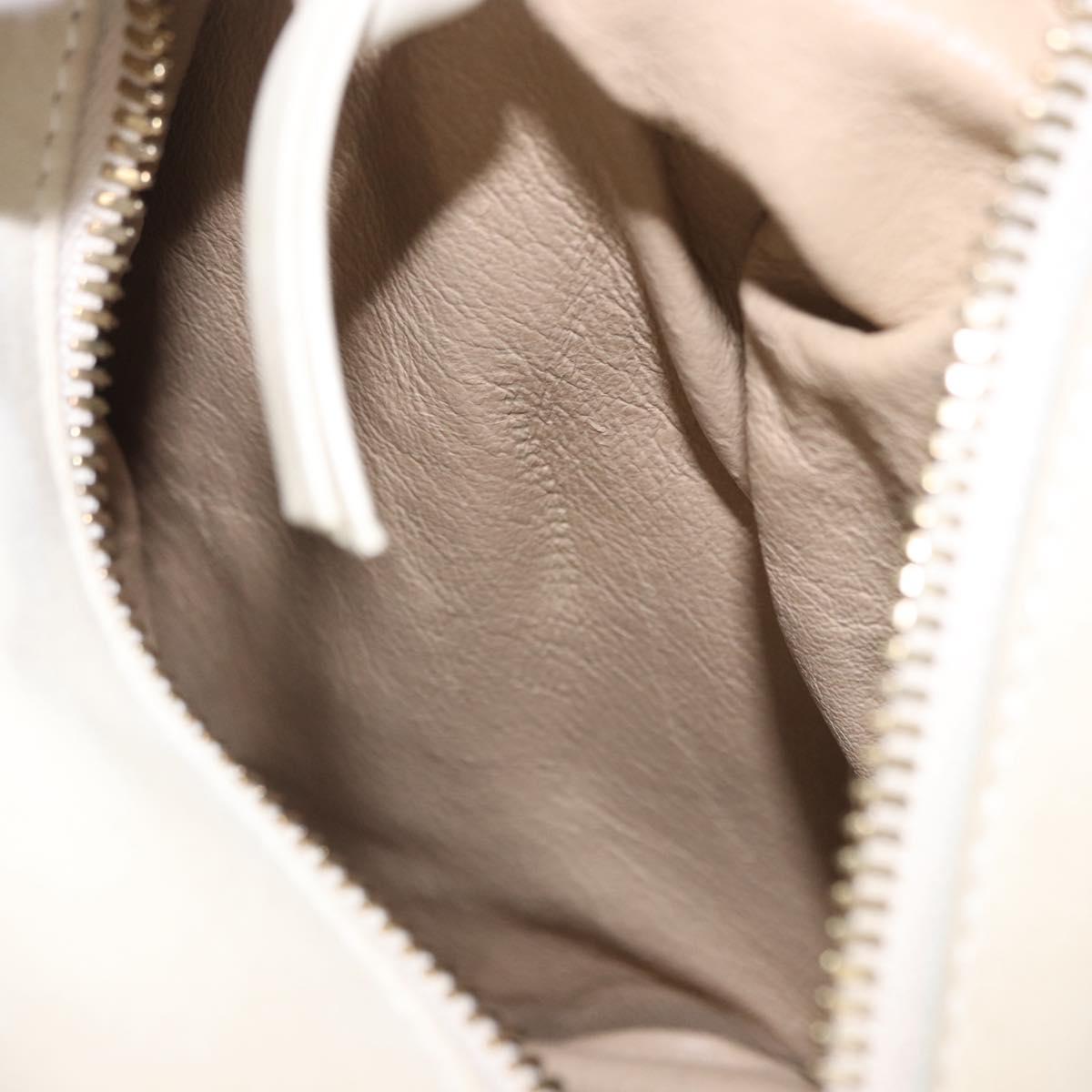 BOTTEGA VENETA Shoulder Bag Suede Ivory Gold Auth ka5223A