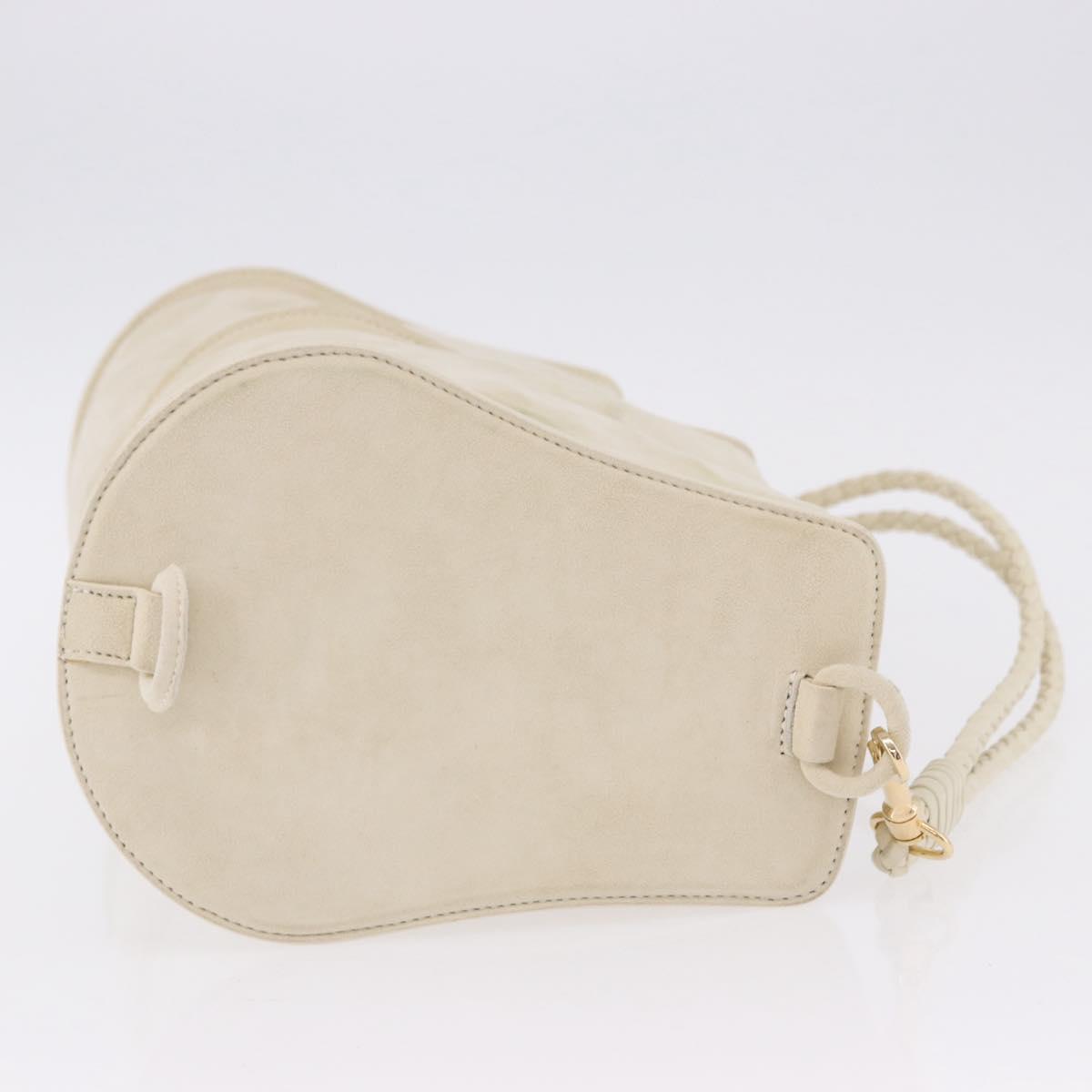 BOTTEGA VENETA Shoulder Bag Suede Ivory Gold Auth ka5223A