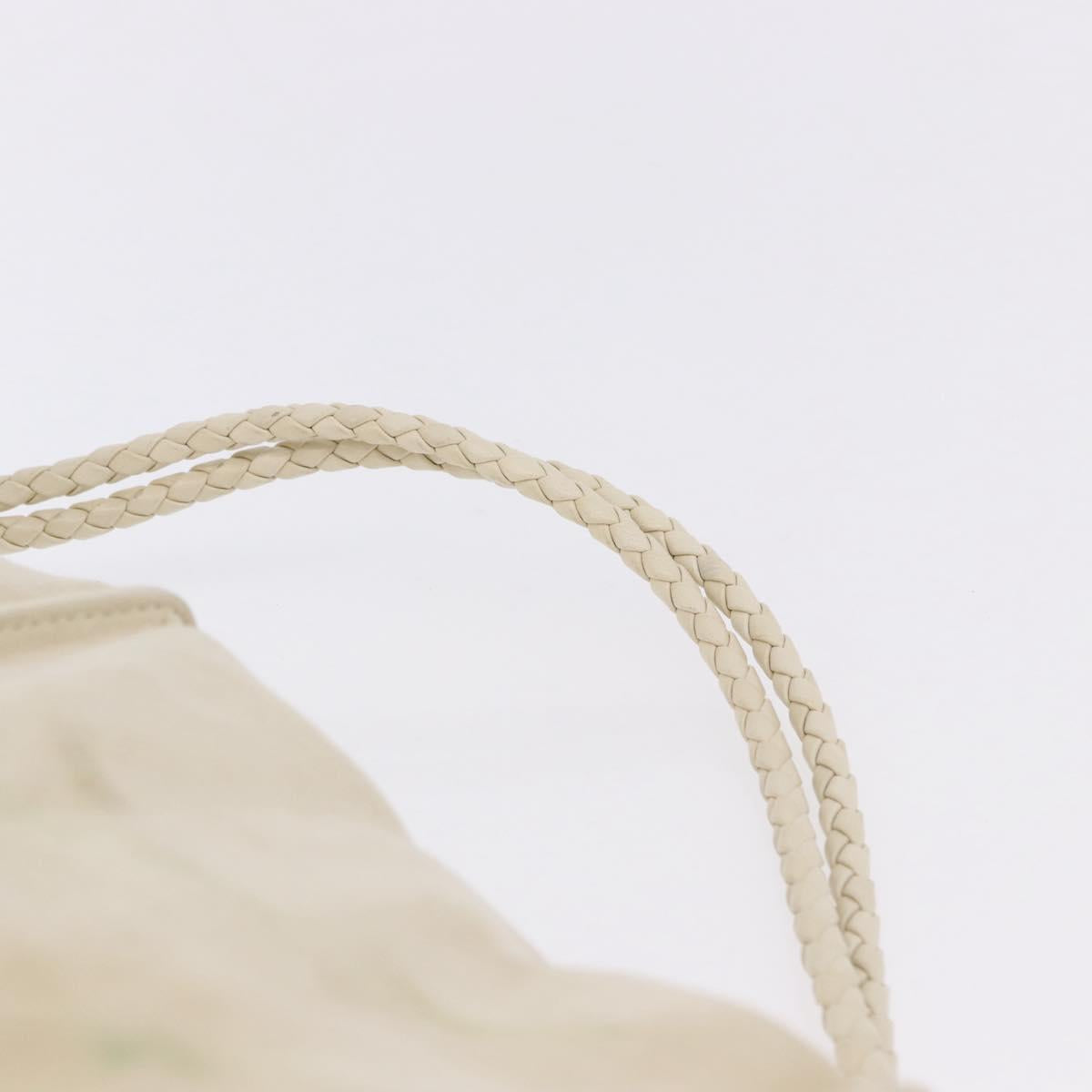 BOTTEGA VENETA Shoulder Bag Suede Ivory Gold Auth ka5223A