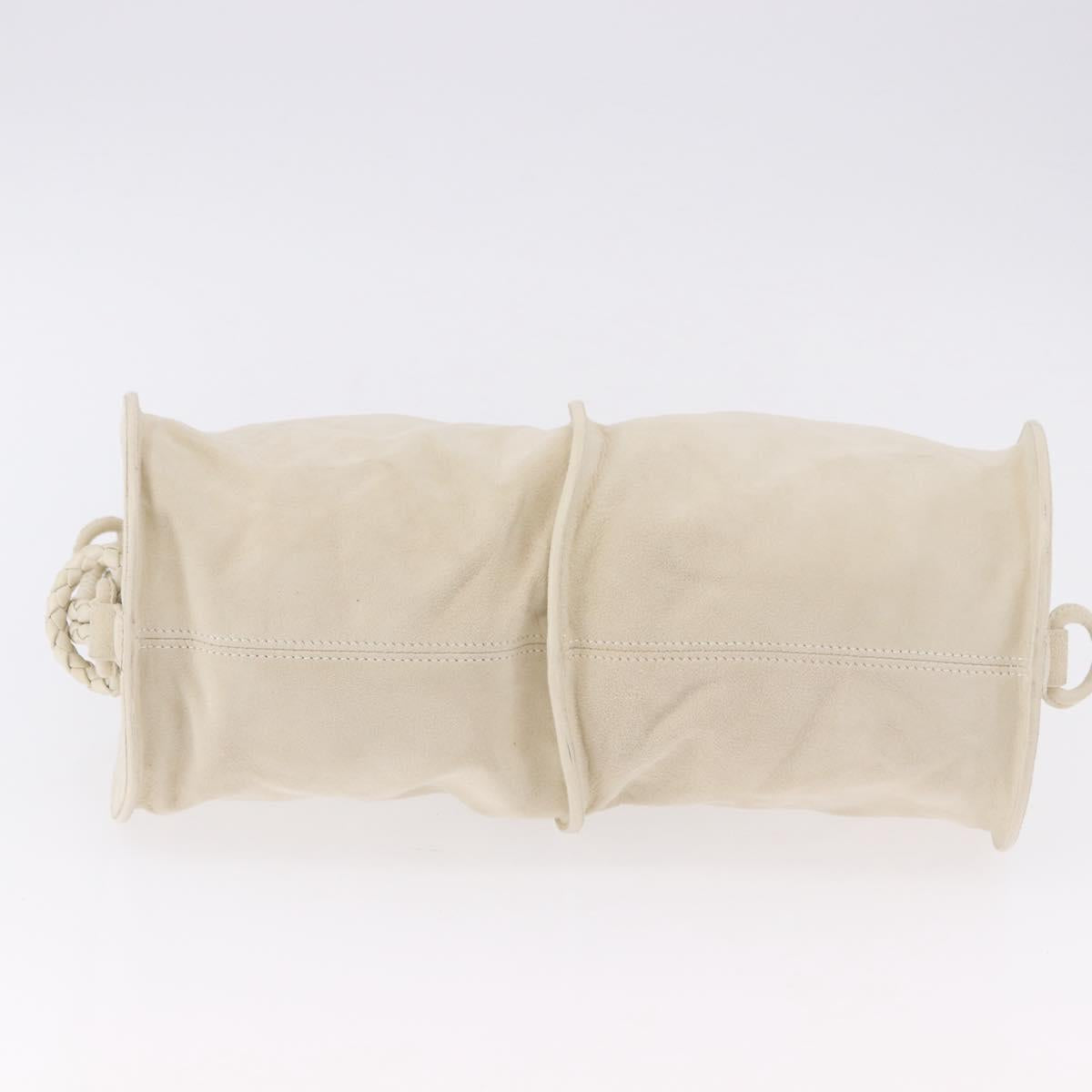 BOTTEGA VENETA Shoulder Bag Suede Ivory Gold Auth ka5223A