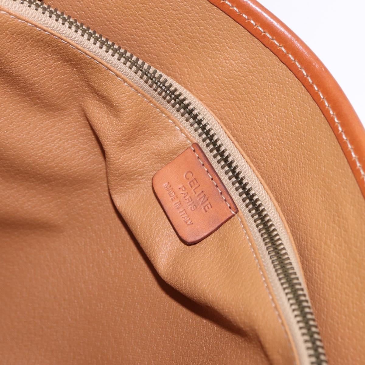 CELINE Macadam Canvas Shoulder Bag PVC Leather Brown Gold Auth ka5224A
