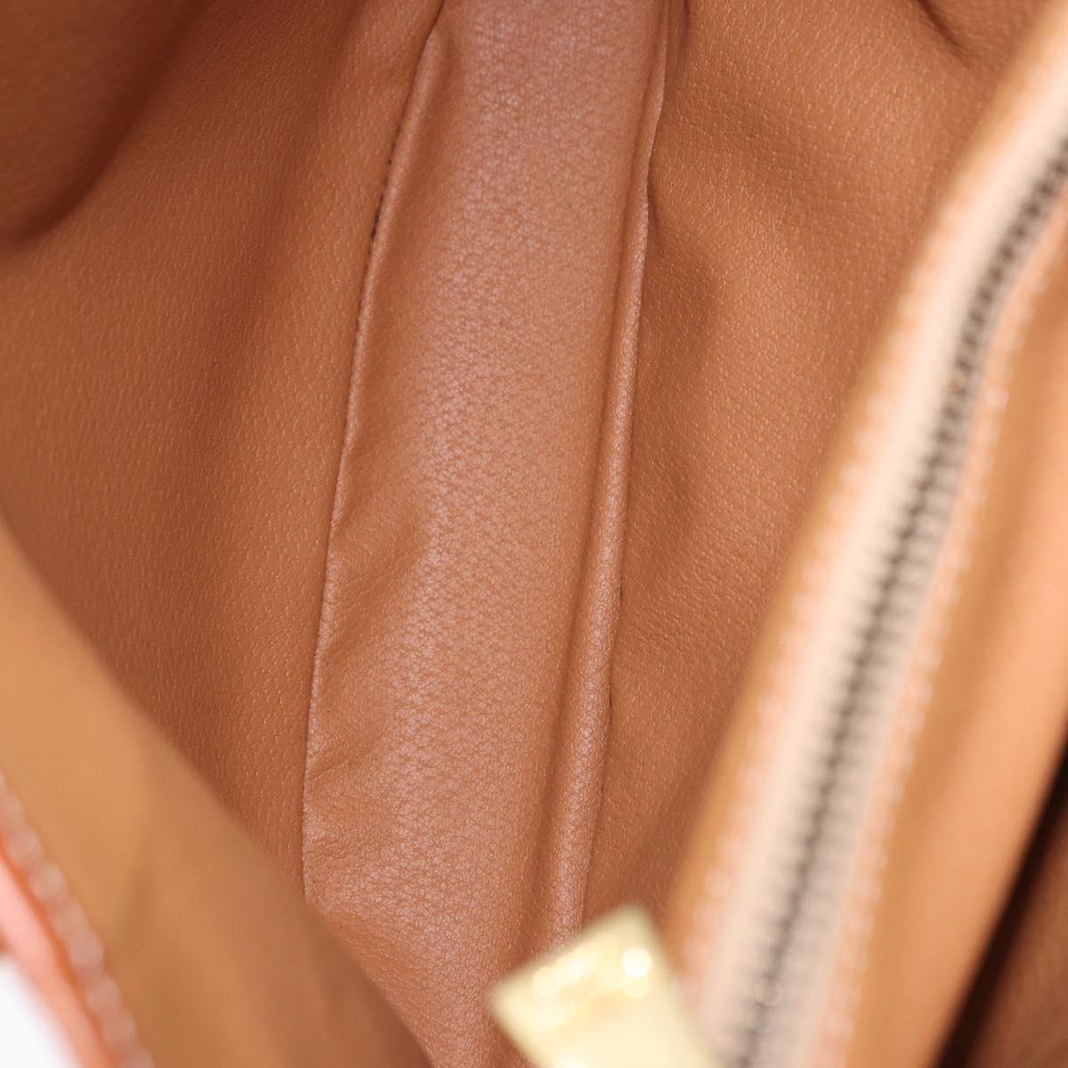 CELINE Macadam Canvas Shoulder Bag PVC Leather Brown Gold Auth ka5224A
