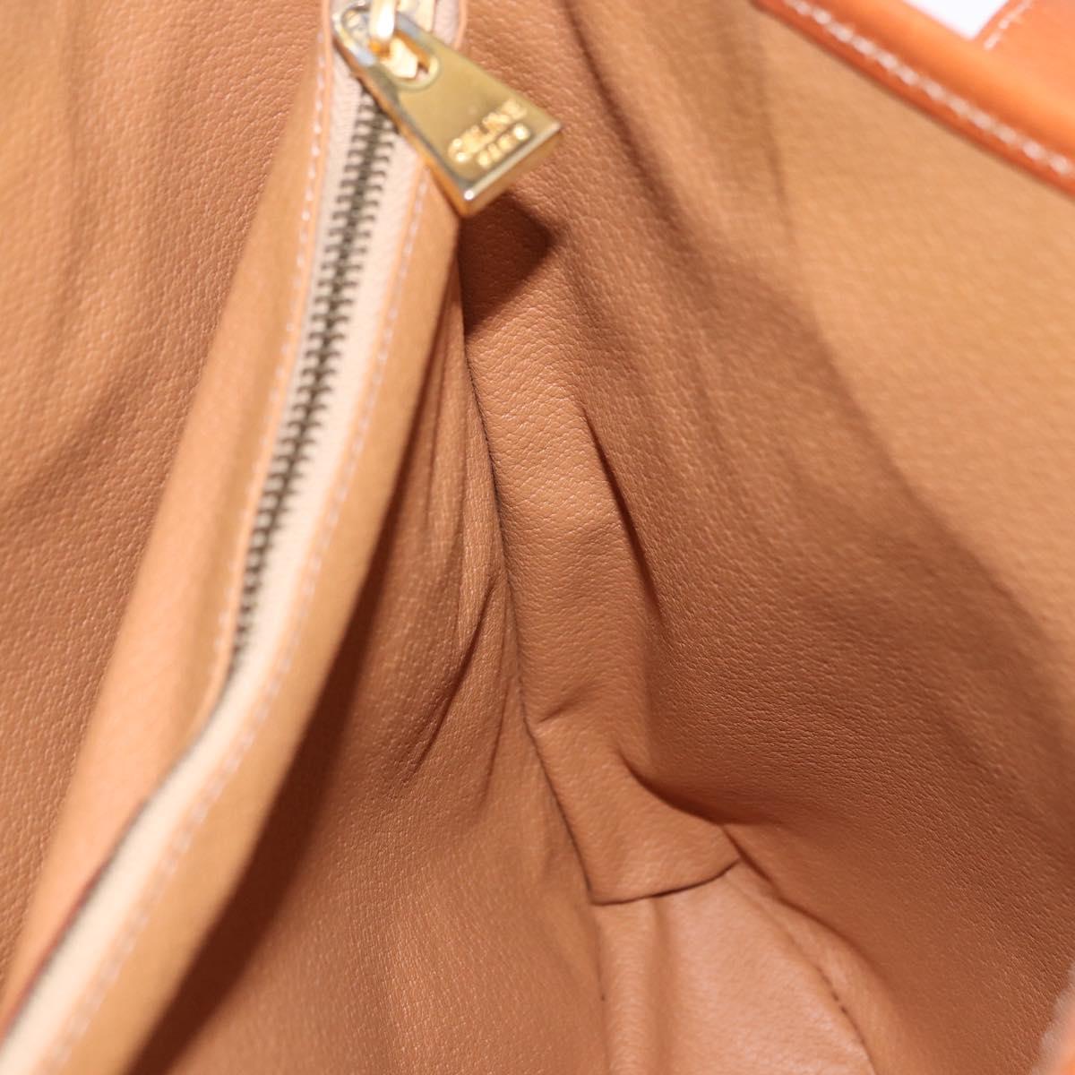 CELINE Macadam Canvas Shoulder Bag PVC Leather Brown Gold Auth ka5224A