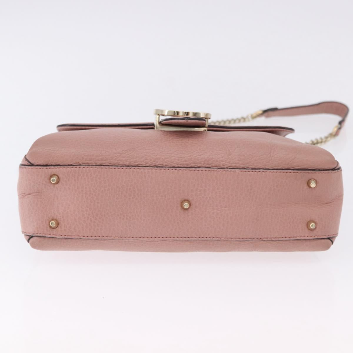 GUCCI Interlocking Hand Bag Leather 2way Outlet Pink Gold 510302 Auth ka5225