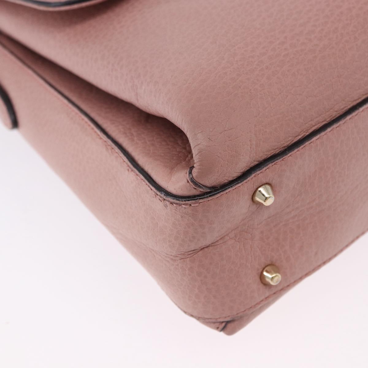 GUCCI Interlocking Hand Bag Leather 2way Outlet Pink Gold 510302 Auth ka5225