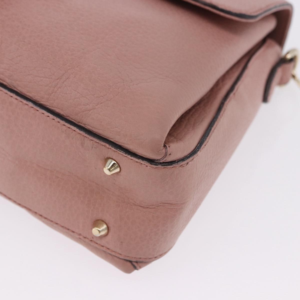 GUCCI Interlocking Hand Bag Leather 2way Outlet Pink Gold 510302 Auth ka5225