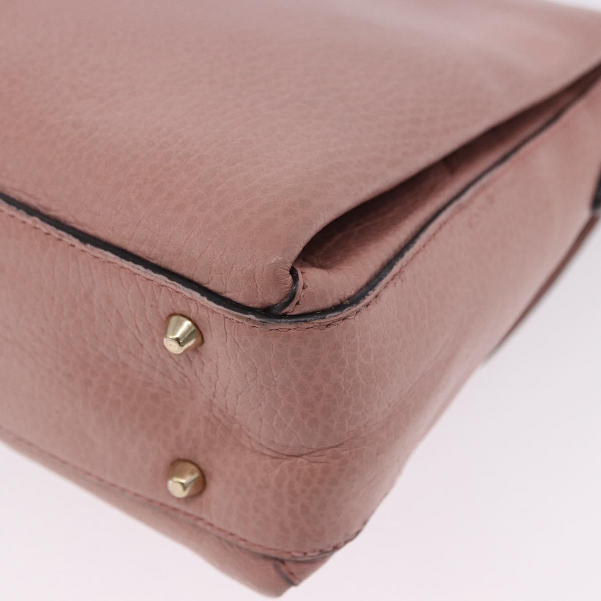 GUCCI Interlocking Hand Bag Leather 2way Outlet Pink Gold 510302 Auth ka5225