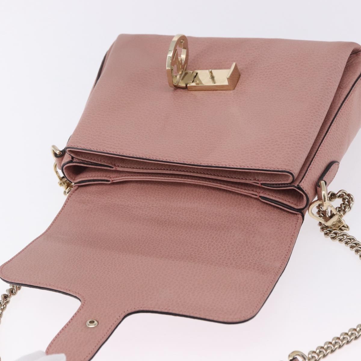 GUCCI Interlocking Hand Bag Leather 2way Outlet Pink Gold 510302 Auth ka5225