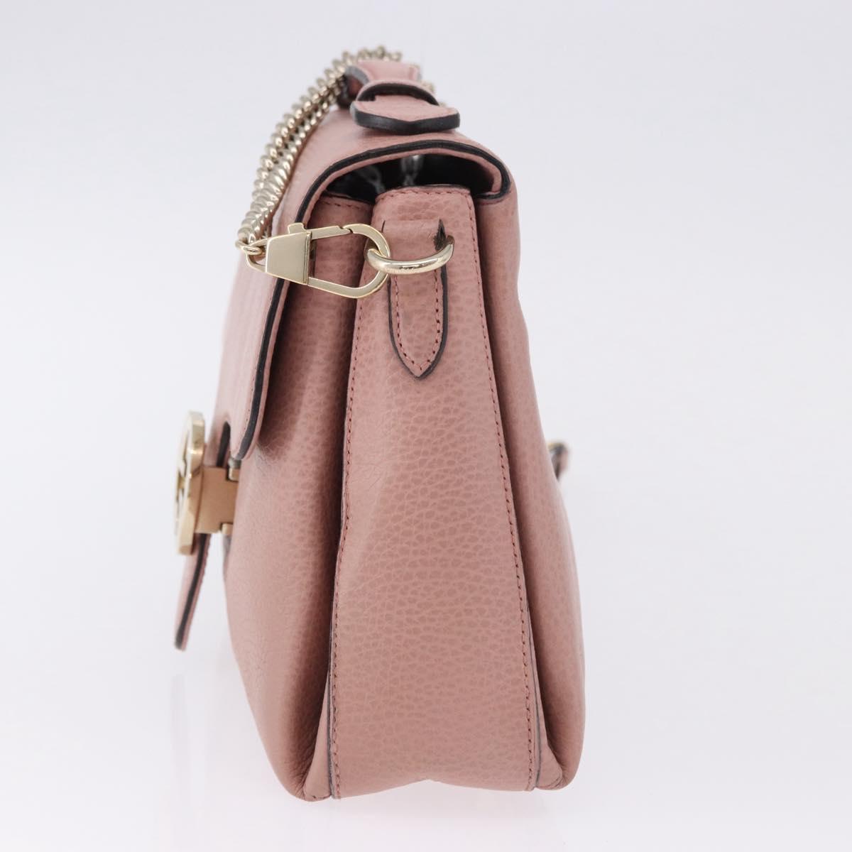 GUCCI Interlocking Hand Bag Leather 2way Outlet Pink Gold 510302 Auth ka5225