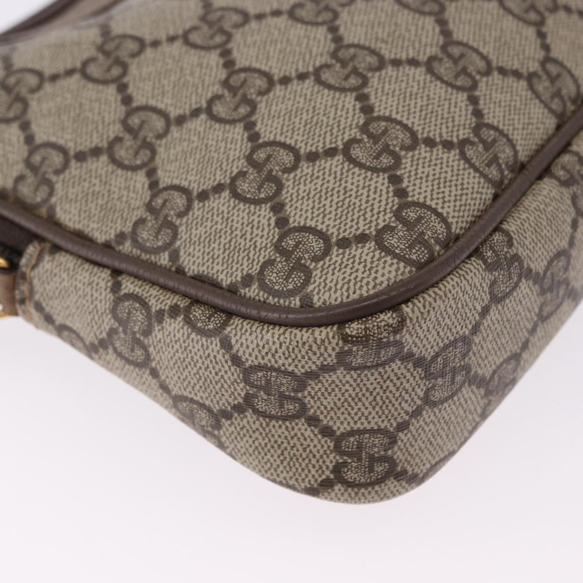 GUCCI GG Supreme Shoulder Bag PVC Beige Gold 97 02 068 Auth ka5227