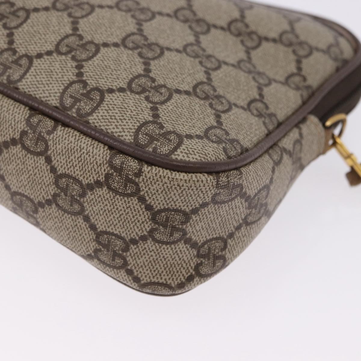 GUCCI GG Supreme Shoulder Bag PVC Beige Gold 97 02 068 Auth ka5227