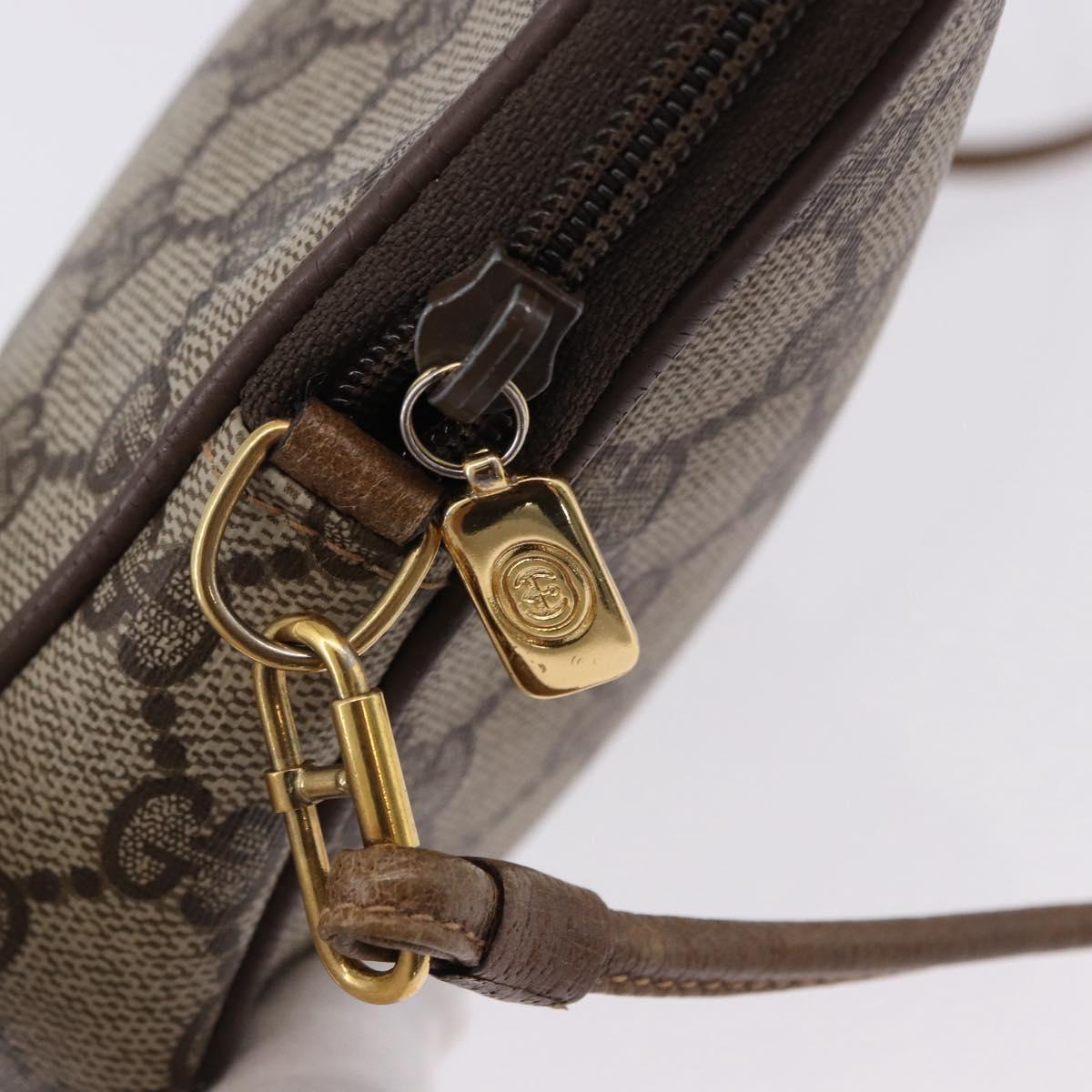 GUCCI GG Supreme Shoulder Bag PVC Beige Gold 97 02 068 Auth ka5227