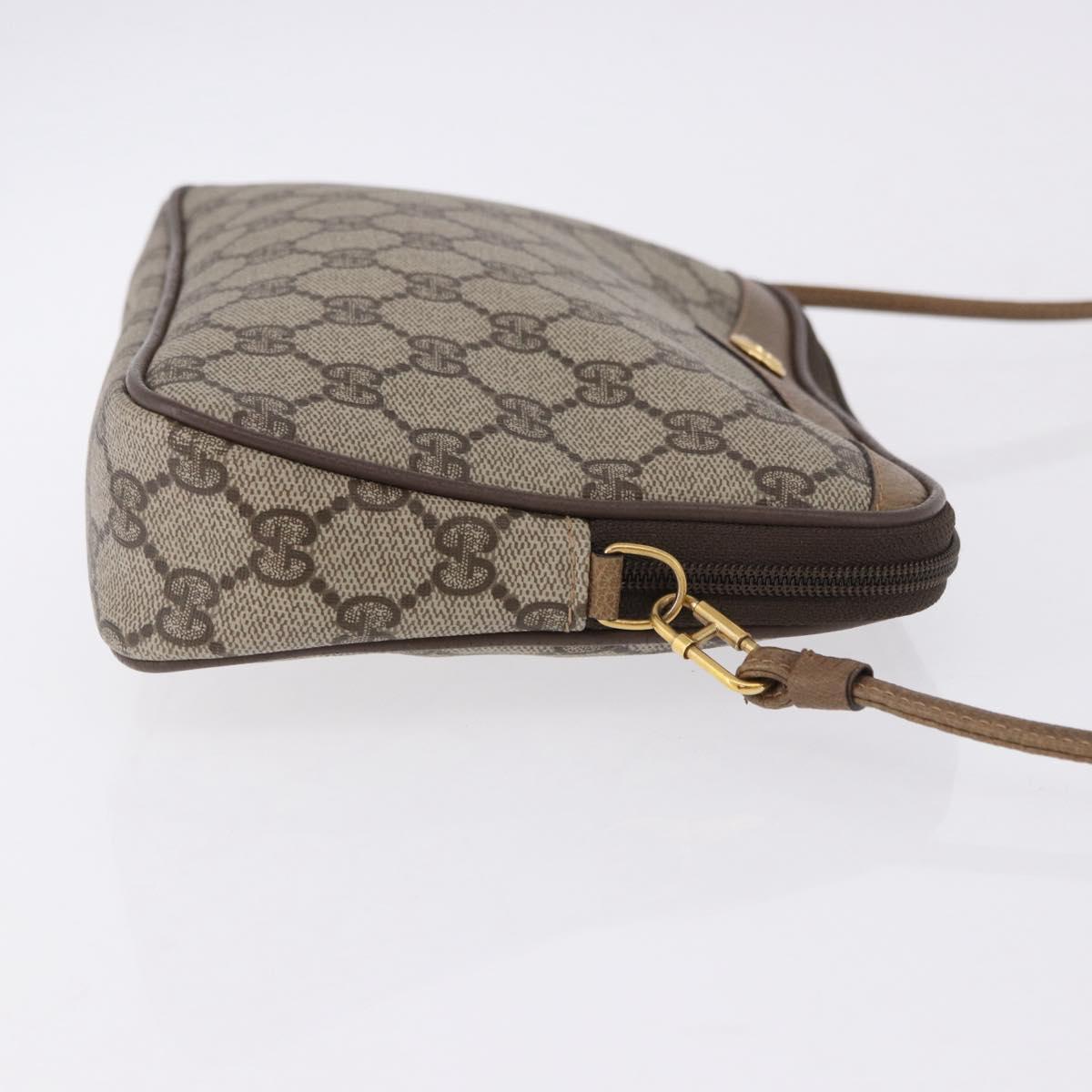 GUCCI GG Supreme Shoulder Bag PVC Beige Gold 97 02 068 Auth ka5227