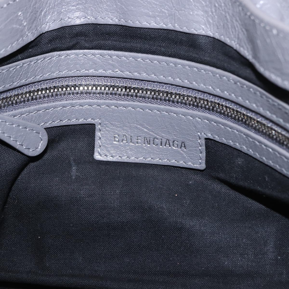 BALENCIAGA Le Cagole Shoulder Bag Leather 2way Gray Silver 719082 Auth ka5229A