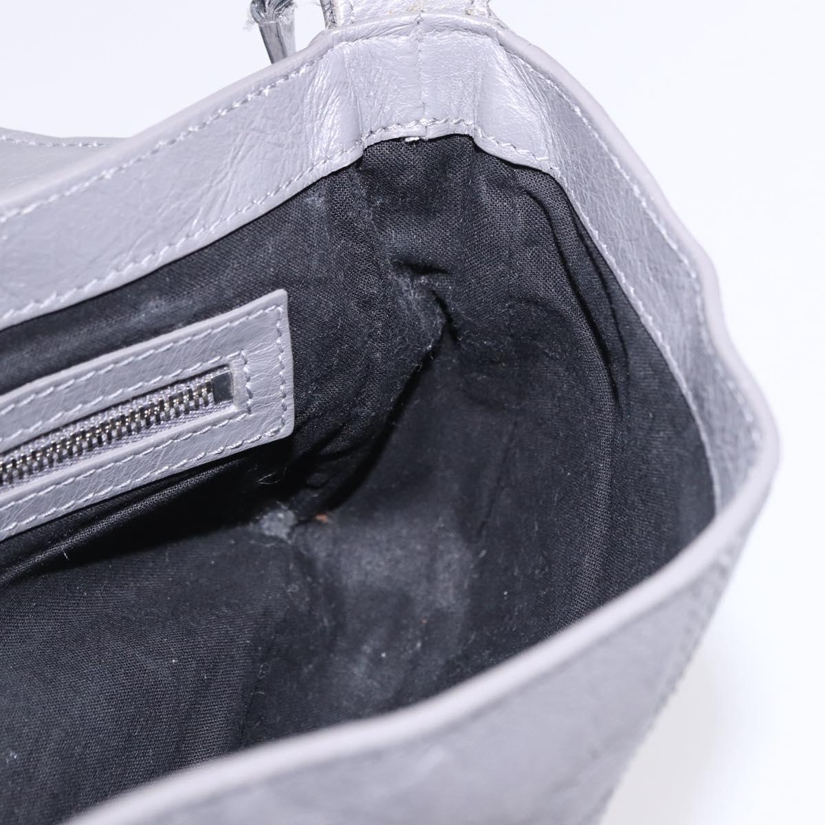 BALENCIAGA Le Cagole Shoulder Bag Leather 2way Gray Silver 719082 Auth ka5229A