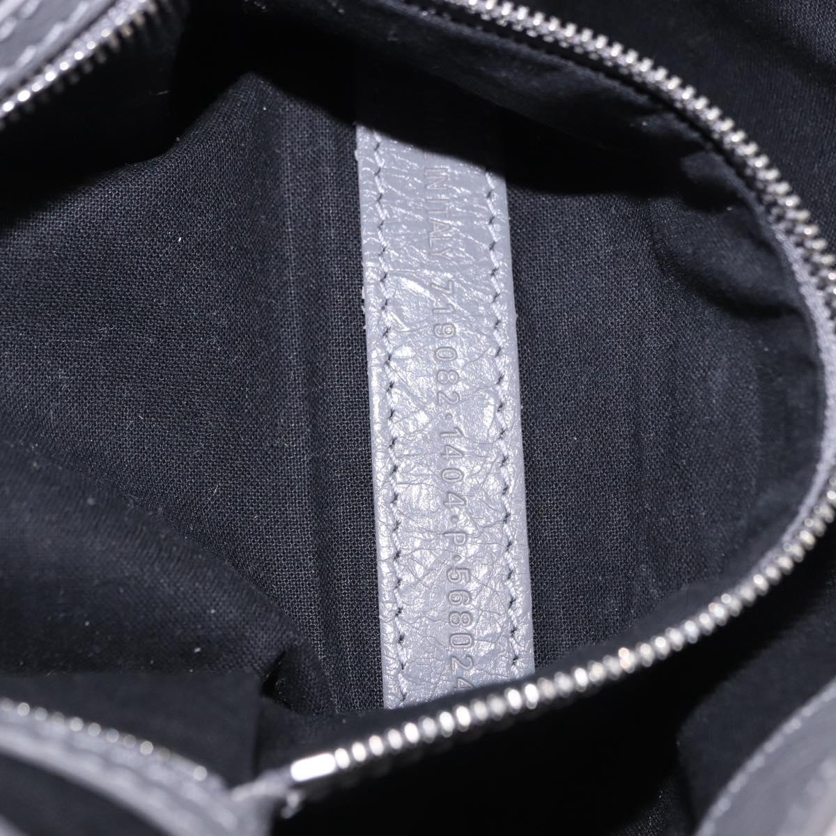 BALENCIAGA Le Cagole Shoulder Bag Leather 2way Gray Silver 719082 Auth ka5229A